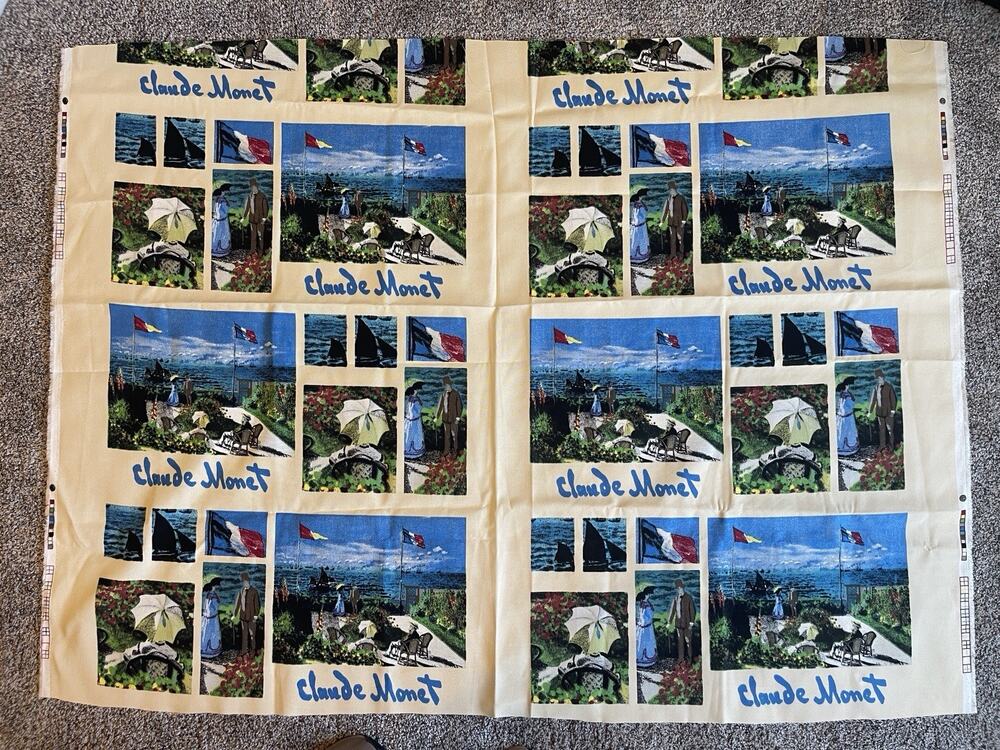 Claude Monet Upholstery Fabric Remnant 41.5x56.5”